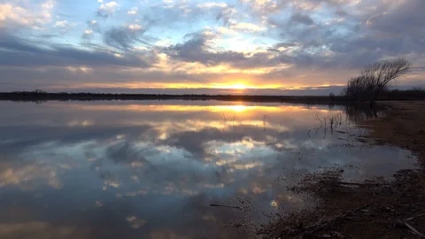 Sunset over the lake. Stock Footage 100298418
