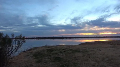 Sunset over the lake. Stock Footage 100298609
