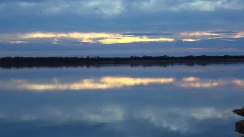 Sunset over the lake. Stock Footage 100298707