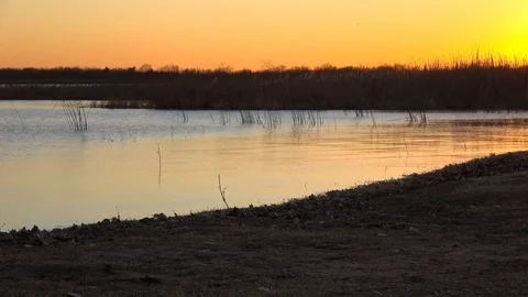 Sunset over the lake. Stock Footage 100298994