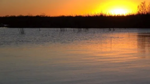 Sunset over the lake. Stock Footage 100299076