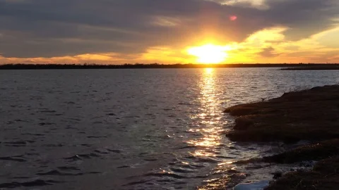 Sunset over the lake. Stock Footage 101434751
