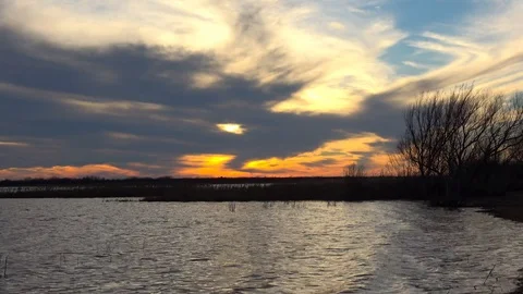 Sunset over the lake. Stock Footage 101434757