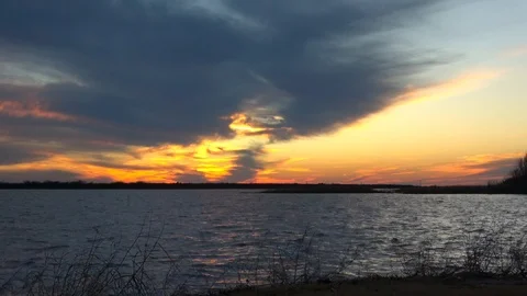 Sunset over the lake. Stock Footage 101434875