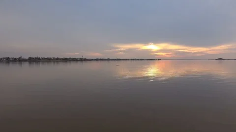 Sunset over the lake. Stock Footage 103389263