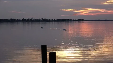Sunset over the lake. Stock Footage 103389447