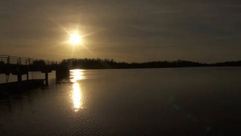 Sunset over Lake Video stock 104496478