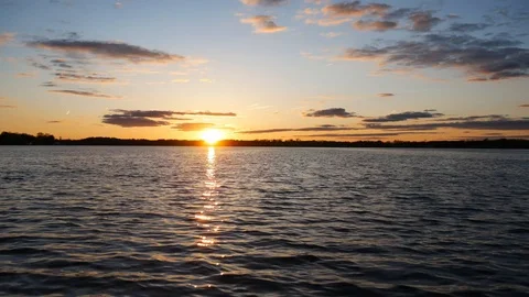 Sunset Over Lake Stock Footage 107813277