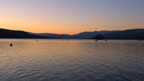 Sunset over lake Stock Footage 109154732