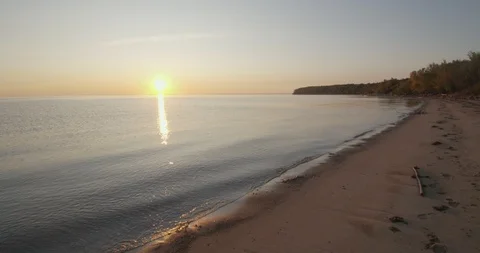 Sunset over a lake  Stock Footage 116794475