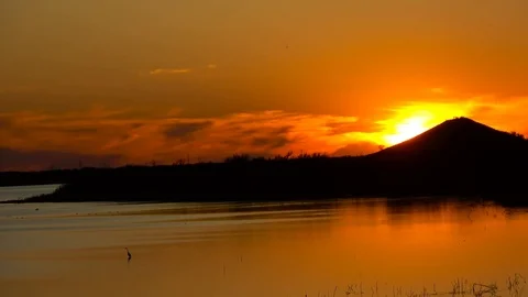 Sunset over the lake. Stock Footage 120190263