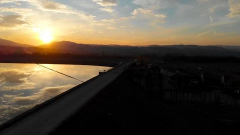 Sunset over the lake 스톡 동영상 121171639