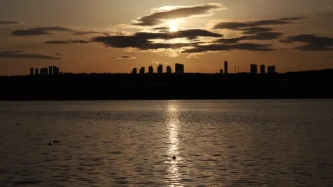 Sunset over the lake Stock Footage 180190510