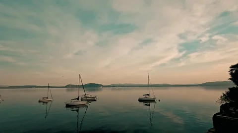 Sunset over the lake Stock Footage 227345342