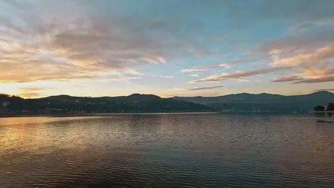 Sunset over the lake Stock Footage 229568729
