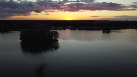 Sunset over the lake Stock Footage 234966459