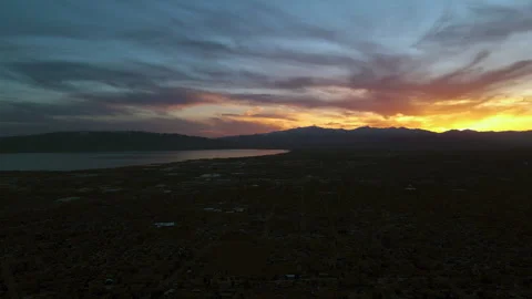 Sunset Over Lake Stock Footage 245128002