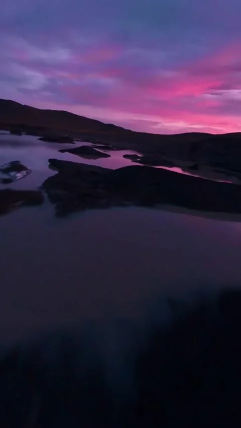 Sunset over the lake Stock Footage 268540264