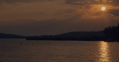 Sunset Over Lake Geneva Stock Footage 93901836