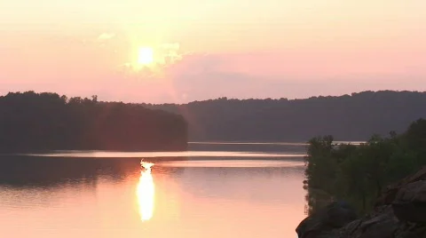 Sunset over Lake HD Stock Footage 730870