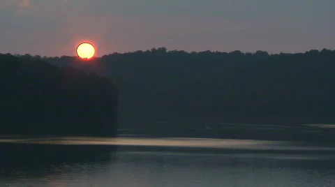Sunset over Lake HD Stock Footage 730917