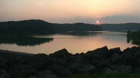 Sunset over Lake HD Stock Footage 732756