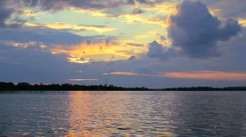 Sunset over Lake HD 库存影片 795636