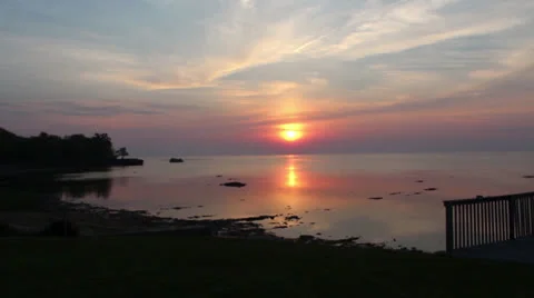Sunset over Lake Huron Stock Footage 23829468