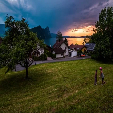 Sunset over Lake Lucerne 動画素材 69534728