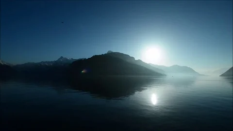 Sunset over lake Lucerne. Stock Footage 72618229