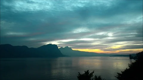 Sunset over Lake Lucerne. Stock Footage 106342596