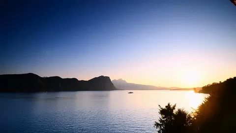 Sunset over Lake Lucerne. Stock Footage 115201616