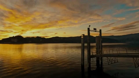 Sunset over the lake Maggiore Stock Footage 233212640
