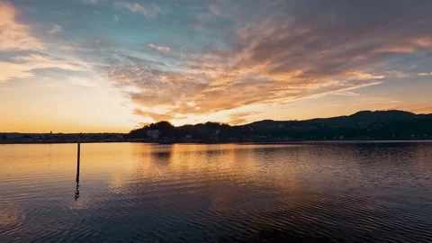 Sunset over the lake Maggiore Stock Footage 233820098
