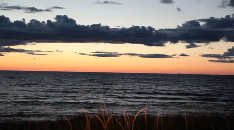 Sunset over Lake Michigan Video stock 68675252