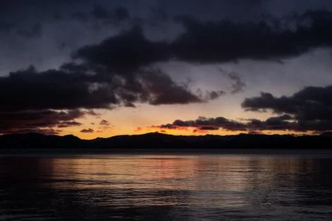 Sunset Over Lake Stock Photos