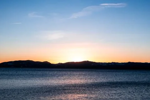 Sunset Over Lake Stock Photos