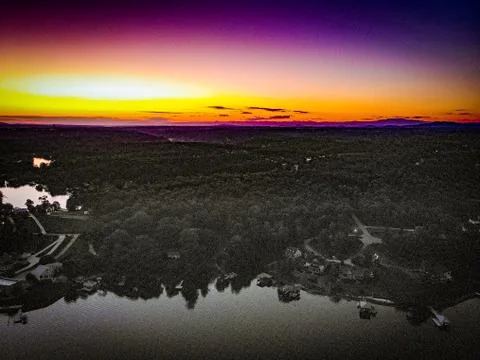 Sunset over Lake Stock Photos
