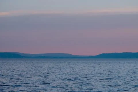 Sunset over the lake Stock Photos