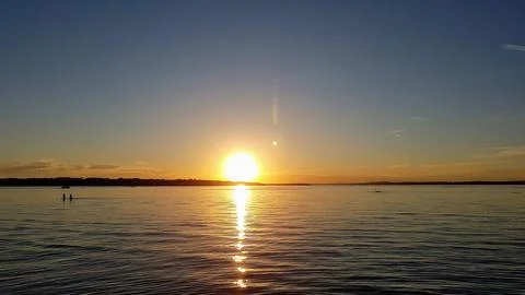 Sunset Over The Lake Fotos de archivo