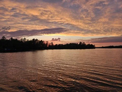 Sunset over Lake Foto stock