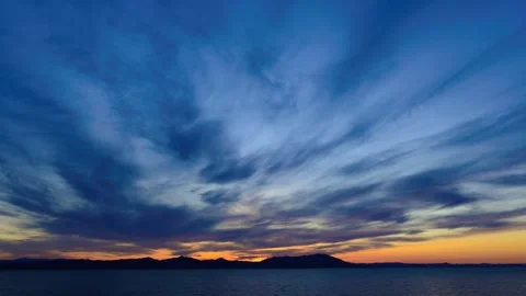 Sunset over Lake Saroma Video stock 332818442