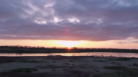 Sunset over the lake time lapse Stock Footage 37942211