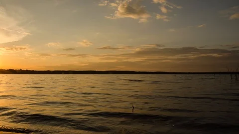 Sunset over the lake. Time lapse. 7 Stock Footage 94326190