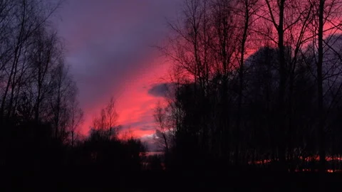 Sunset over lake time lapse in England Autumn UK 4K Stockbeeldmateriaal 286733362