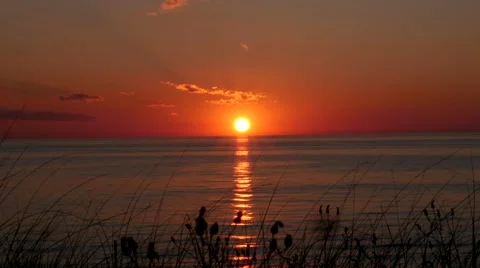 SUNSET OVER LAKE TIMELAPSE 4K Stock Footage 41799013