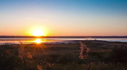 Sunset over the lake - timelapse Stock Footage 8929148