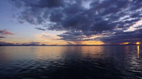 Sunset over Lake Timelapse Stock Footage 77373464