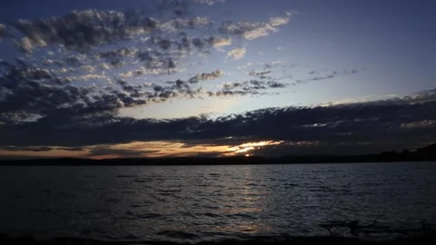 Sunset over Lake timelapse Stock Footage 210180801