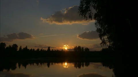 Sunset over lake timelapse Stock Footage 220947310